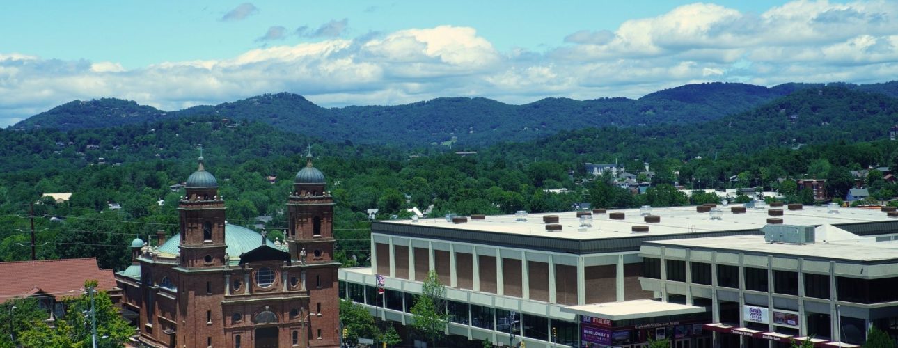 View of Harrah's Cherokee Center Asheville from a suite at Cambria Downtown Asheville